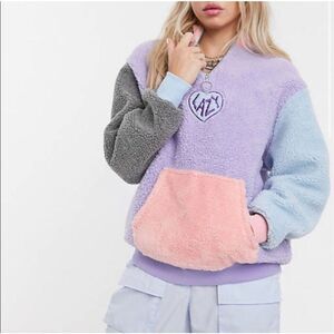 Lazy Oaf Women's Multicolor Fleece Top